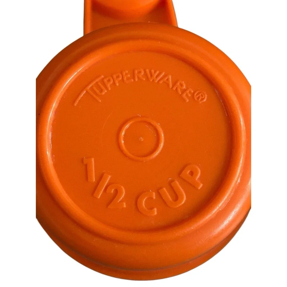 Vintage Tupperware Orange Measuring Cups X 6 Complete Set‎ 1970s